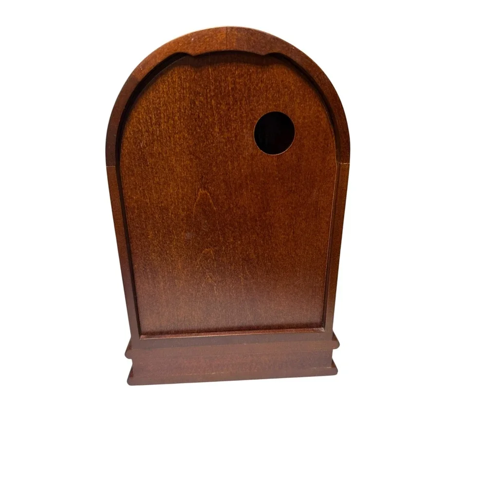 Bulova B7467 Wood Arched Mantel Clock with Pendulum Brown Traditional Desk Clock